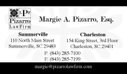 Business Card Design for Pizarro Law Firm