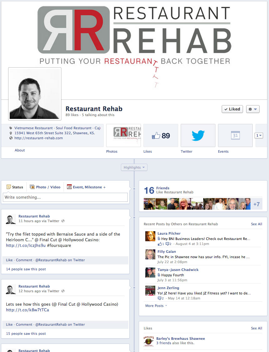 Social Media for Restaurant Rehab based in Kansas City