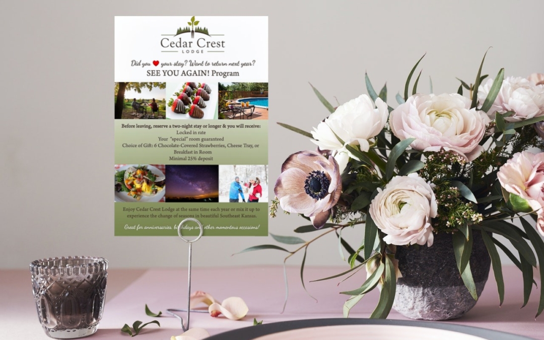 New “See You Again” Rack Cards for Cedar Crest Lodge