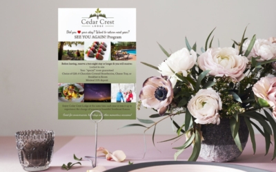 New “See You Again” Rack Cards for Cedar Crest Lodge